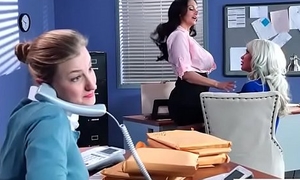Hard Dealings Tape Surrounding Office With Chunky Round Tits Sexy Girl (Ava Addams &amp_ Riley Jenner) video-04