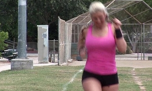bosomy blonde Phoenix Marie fucked by her fitness motor coach